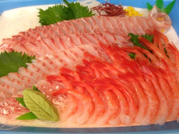 天然真鯛と甘海老の刺身セット